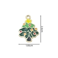 Detail view of colorful enamel Christmas tree alloy pendant with 2.6cm x 1.85cm size label - 2378 Multicolor Tree