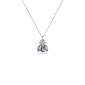Collier élégant en argent sterling S925 avec pendentif abeille en zircon coloré pour femmes - Argent 925 / Platine