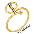 Detailed size measurement of the 304 stainless steel gold spiral open ring dimensions - Gold