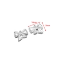 Polished silver stainless steel bow charm pendant for DIY jewelry, 16mm x 13mm size - 16*13mm Bow 1.7mm Single Hole / Steel