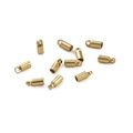 14K Gold gefüllte zylindrische Endkappen für DIY Schmuck Halsketten und Armbänder - 3x8mm (4 Stk/Packung) / Gold