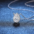 Pear cut moissanite pendant necklace in S925 sterling silver with halo water drop design - 925 Silver / 5*8 High Carbon Stone