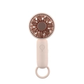 Portable mini USB fan in light pink with rose gold blades and hanging carabiner hook - Pink