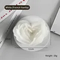 White heart-shaped rose scented candle in French Vanilla flavor weighing 18g - Small/White (French Vanilla)