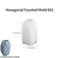 Hexagonal faceted silicone mold for DIY candle making with dimensions and blue sample - Style 1 Hexagonal Faceted