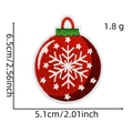 Red Christmas snowflake embroidery patch with dimensions 6.5cm by 5.1cm for holiday decor - Christmas Patch 28# (Snowflake Patch)