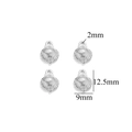 Silver stainless steel seashell charm with dimensions 12.5mm by 9mm for DIY jewelry - Steel Color Shell-654