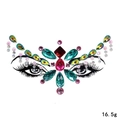 Self-adhesive colorful resin facial jewels with pink and teal gemstones for makeup - HF-121 (Pink/Blue)