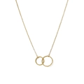 Minimalistische Halskette aus Titanstahl mit zwei ineinandergreifenden Ringen - 18K Gold