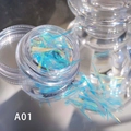 Macro di strisce di glitter blu laser per unghie in barattolo con effetto olografico - A-01 (Striscia Laser Blu)