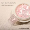 Polvo de uñas ópalo aurora irisado en rosa melocotón, bote de 0,2g para decoración de uñas - N.º 01/Aproximadamente 0,2 g / Rosa Melocotón