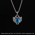 Collana con ciondolo occhio del diavolo gotico in argento vintage con pupilla blu - Malocchio Blu