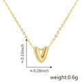 Detailed size specifications for gold letter V pendant with weight and dimensions - Letter V