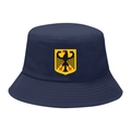 Navy blue bucket hat with German eagle crest embroidery made of premium cotton twill - M / 12# German Eagle - Navy Blue