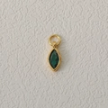 Golden pendant necklace with marquise-cut green zircon gemstone for July birthstone charm - May-Green