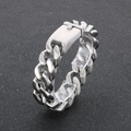 20mm mat zilveren Cubaanse schakelarmband van titaniumstaal met rechthoekige sluiting - Mat Zilver (KB53906-D)