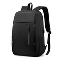Mochila negra para portátil de negocios con puerto USB y tejido de nailon resistente - 1322 Versión Simple / Negro