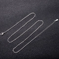 Silver O-chain necklace with lobster clasp and adjustable extension chain detail - O-chain Only (Without Pendant)