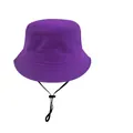 Chapeau bob en coton violet avec cordon coupe-vent noir réglable et accessoire - Adulte (56-58CM) / Sans Corde Coupe-vent / Violet Foncé (2)