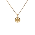 Elegante collar bañado en oro con colgante de cara sonriente y circonitas micropave - Oro Sonrisa