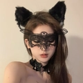 Juego de Gato de 3 Piezas (Máscara+Orejas de Gato+Gargantilla)