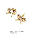 Bowtie zircon pendant in gold finish for jewelry making, size 13x11.5x2.5mm and weight 0.9g - Style 3 Bowknot