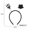 Cerchietto di Halloween con gatto nero e tridente, dimensioni 19x22cm - Stile Gatto Nero Tridente (Stile CC)