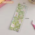 Schattige groene konijn lasersticker voor DIY journaling, maat 5x14,5cm met glitter - 21# Groene Bellen Serie