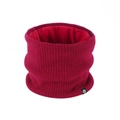 Winter knitted neck warmer in deep red with warm plush lining and woven logo tag - Wine Red Warm Neck Warmer / One Size (26cm*20cm)