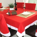 Set tovaglia e coprisedie natalizi in tessuto non tessuto festivo rosso e bianco - Coprisedia e Tovaglia