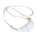 Minimalist white croissant-shaped crossbody bag for children with golden metal hardware - Off White