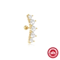 S925 sterling silver heart zircon butterfly stud earring in gold finish - Five Hearts Style (5547009114664)