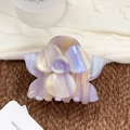 Gradient purple flower hair claw clip in acetate with a glossy iridescent finish - 8.8cm / Grape Purple