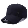 Men's casual dark blue baseball cap with a silver wing logo for outdoor sun protection - Adjustable / Navy Blue With Eagle R Logo