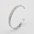 Silver open cuff bracelet with vintage twisted woven texture in polished stainless steel - Silver CK523-SR (Twist Braid)