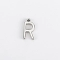 Silver letter R pendant accessory made of stainless steel for DIY jewelry making - R (Bracelet Accessory) / Steel