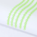 Top view of five parallel neon green acrylic chain links for DIY jewelry making - Closed Link Chain / Set of 5 / Green