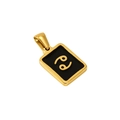 Square gold 18k plated stainless steel necklace featuring a Cancer zodiac pendant - Cancer - Single Pendant