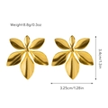 Especificaciones de tamaño para pendientes de girasol en acero chapado en oro 18k - Pendientes con Forma de Flor Radial (JDE2502082)
