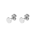 Minimalist silver round disc stud earrings in polished 316L stainless steel for women - Silver 5mm Pair