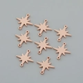 Set di 8 ciondoli a stella in oro rosa con doppio anello per gioielli fai-da-te - 13*12mm / Oro rosa