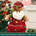 Classic Santa Claus plush Christmas gift bag with knitted hat and 3D beard decor - Tree Santa Claus