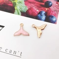 Ciondoli a coda di pesce in lega rosa e oro per la creazione di gioielli fai da te - Coda di Sirena Rosa (15x17mm)