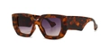 Modern retro tortoiseshell sunglasses with square frame and purple gradient lenses - C3 Leopard/Gradient Gray