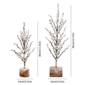 Kunstmatige besneeuwde kerstboomset met houten voetstukken in twee verschillende maten - Frosted Crystal Tak Grote + Kleine Set