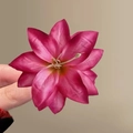 Pink silk lily flower hair clip with realistic petals and detailed stamens for women - Type B Rose Red Lily Hair Clip