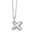 Polished silver letter X pendant necklace in minimalist style for women and men - Letter X