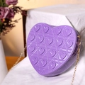Bolso bandolera de moda en forma de corazón morado con acolchado y cadena dorada - Morado