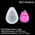 Silikonform lächelnde Aubergine für DIY Bastelarbeiten mit Größen und Gewichtsangaben - Mittel (B615)
