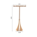 Rose gold T-shaped metal earring display stand measuring 6x12cm on white background - Water Drop Base Small / Gold